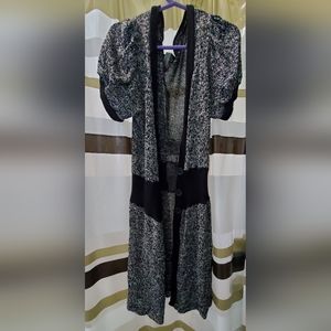 Grey/black short sleeve cardigan